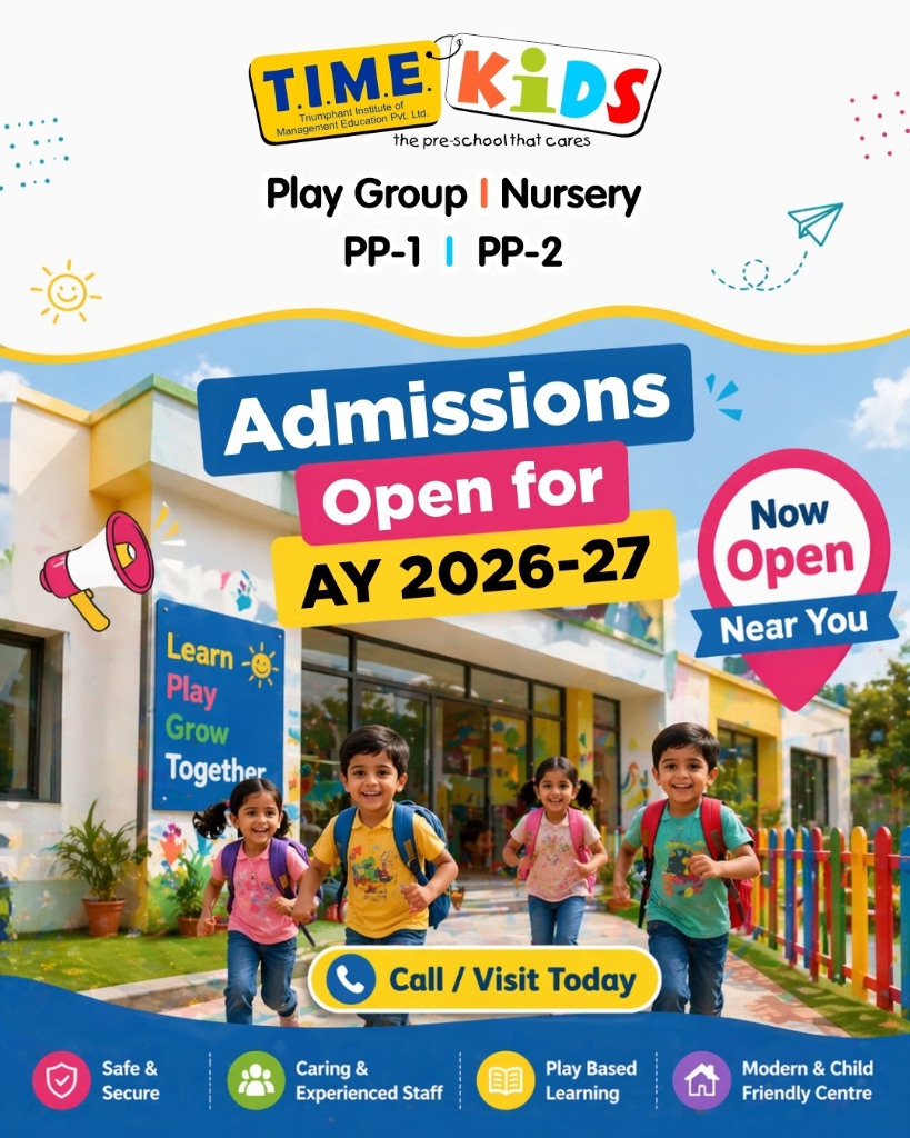 T.I.M.E. Kids Pre-School Admissions AY 2026-27